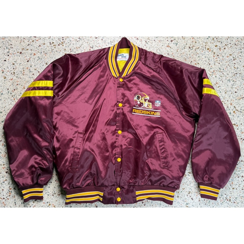Chalk Line Vtg NFL Made In USA Washington Redskins Satin Bomber Jacket Size XL